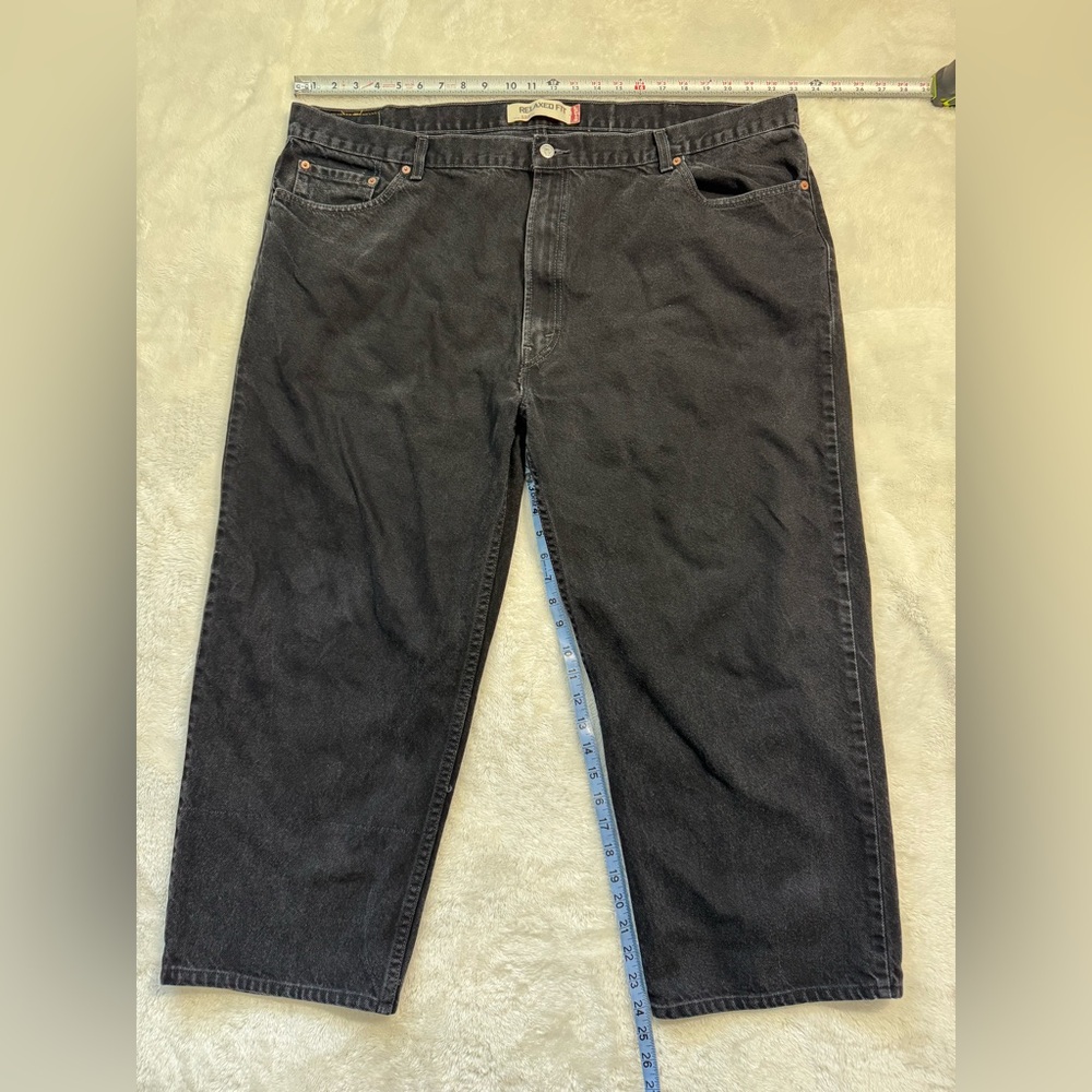 Vintage Levis Jeans Mens 48x32 Black Denim 550 Relaxed Fit Tapered Leg Y2K